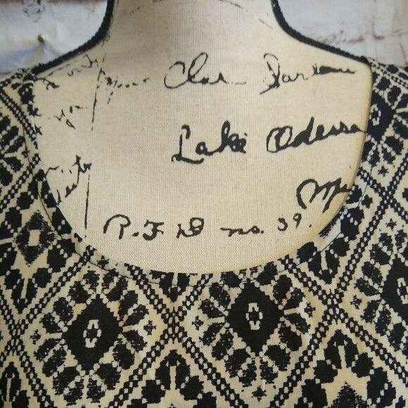 NWT FOREVER 21 Black Aztec Tribal Print Long Maxi Sundress Sz Medium Sleeveless - Picture 3 of 6